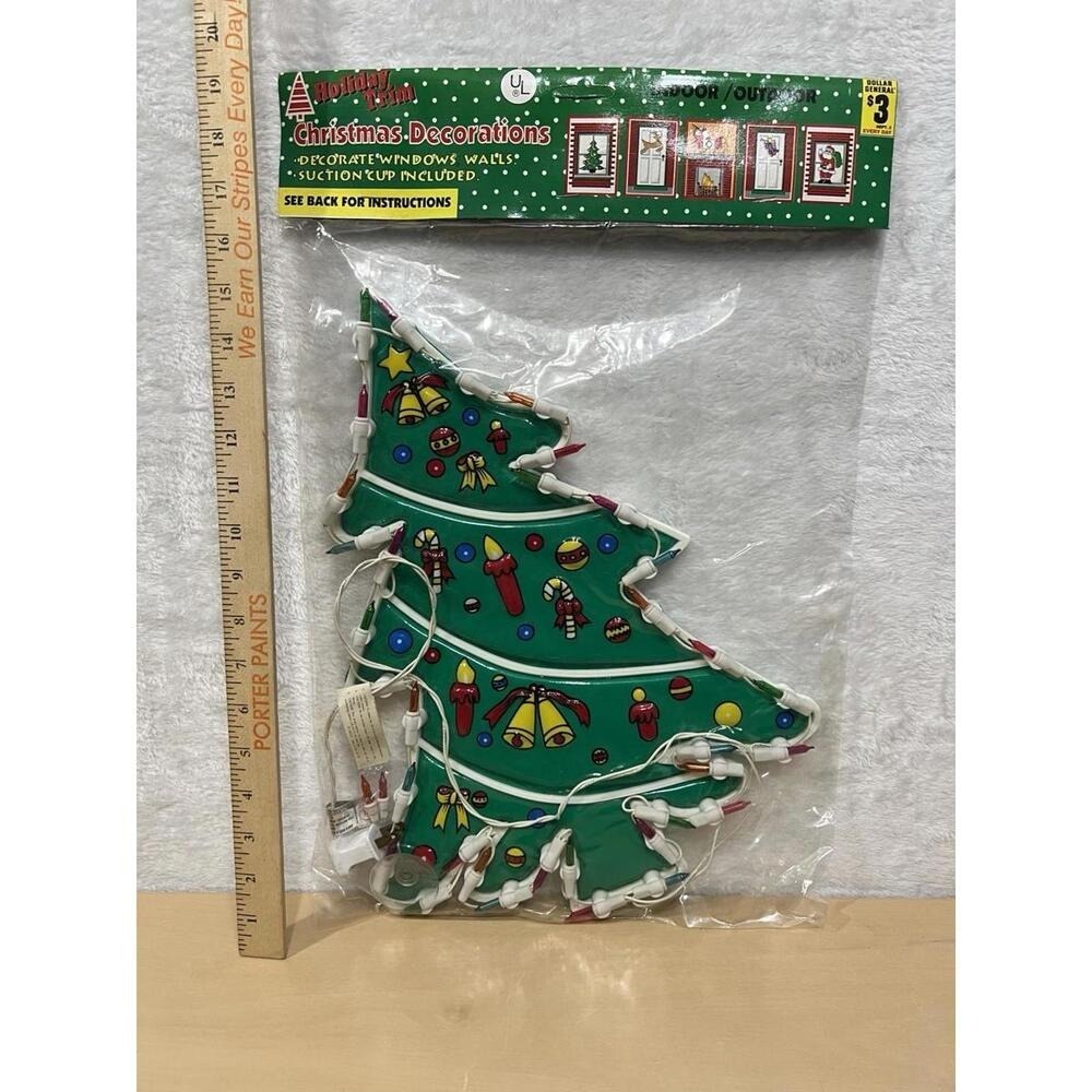 NOSβ Holiday Trim Tree Lighted Window Decoration Vintage Style 17"